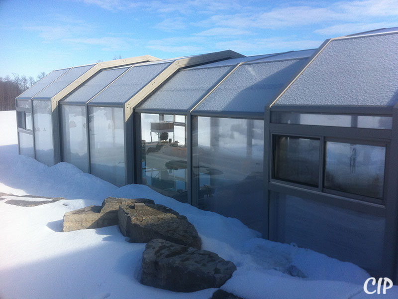 Retractable Pool Enclosure in winter