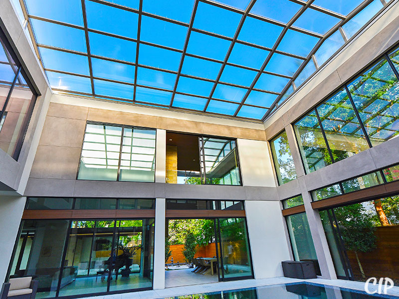 Looking Up At Retractable Roof